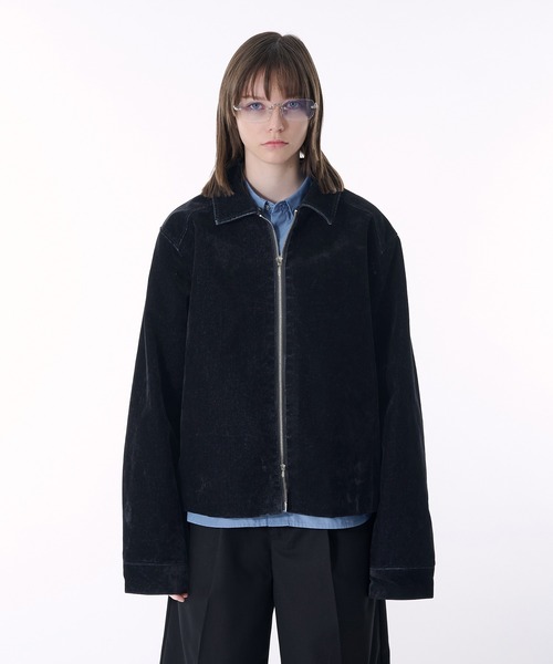 SELLE GLANT(セレグランテ)の「2WAY DOUBLE ZIP FLOCKING DENIM JACKET/2WAYダブルジップフロッキーデニムジャケット(デニムジャケット・メンズ・ブラック・SMALL/MEDIUM/LARGE)」の6枚目の写真
