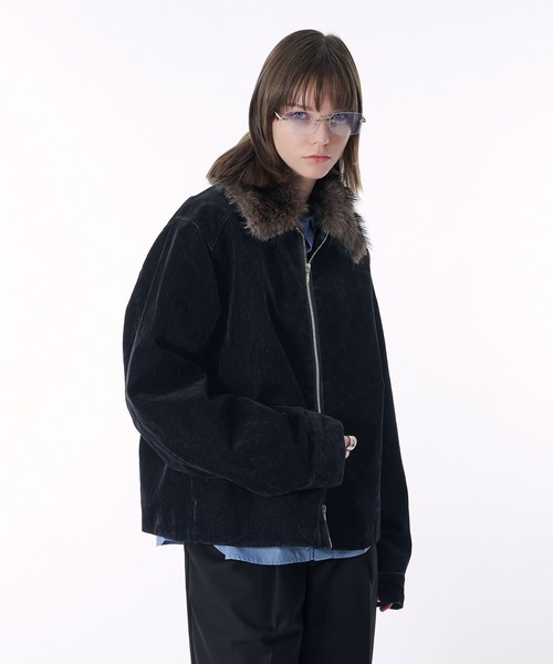 SELLE GLANT(セレグランテ)の「2WAY DOUBLE ZIP FLOCKING DENIM JACKET/2WAYダブルジップフロッキーデニムジャケット(デニムジャケット・メンズ・ブラック・SMALL/MEDIUM/LARGE)」の3枚目の写真