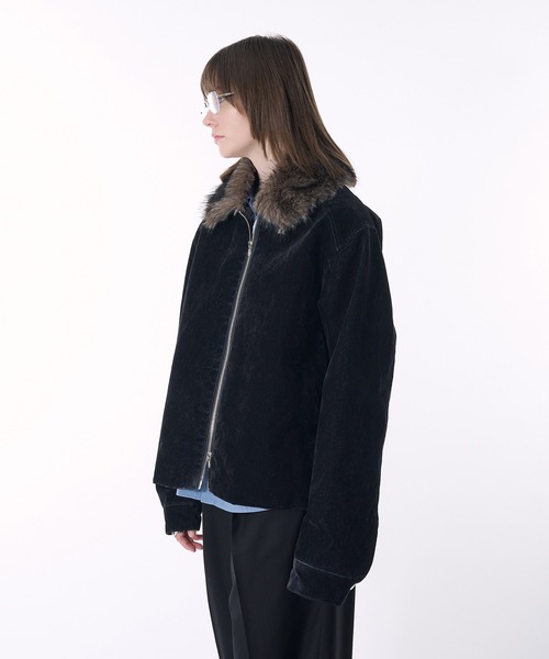 SELLE GLANT(セレグランテ)の「2WAY DOUBLE ZIP FLOCKING DENIM JACKET/2WAYダブルジップフロッキーデニムジャケット(デニムジャケット・メンズ・ブラック・SMALL/MEDIUM/LARGE)」の5枚目の写真