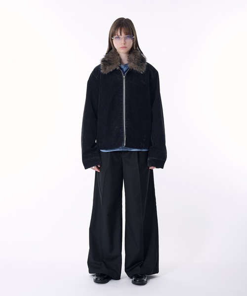 SELLE GLANT(セレグランテ)の「2WAY DOUBLE ZIP FLOCKING DENIM JACKET/2WAYダブルジップフロッキーデニムジャケット(デニムジャケット・メンズ・ブラック・SMALL/MEDIUM/LARGE)」の11枚目の写真
