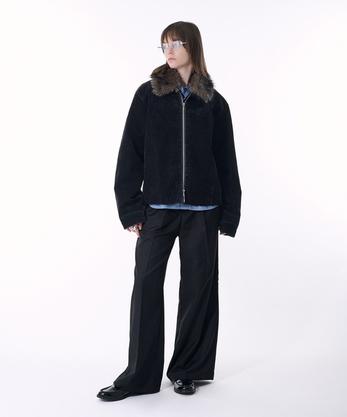 SELLE GLANT(セレグランテ)の「2WAY DOUBLE ZIP FLOCKING DENIM JACKET/2WAYダブルジップフロッキーデニムジャケット(デニムジャケット・メンズ・ブラック・SMALL/MEDIUM/LARGE)」の13枚目の写真