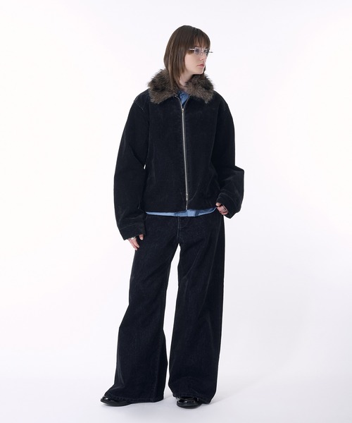 SELLE GLANT(セレグランテ)の「2WAY DOUBLE ZIP FLOCKING DENIM JACKET/2WAYダブルジップフロッキーデニムジャケット(デニムジャケット・メンズ・ブラック・SMALL/MEDIUM/LARGE)」の16枚目の写真