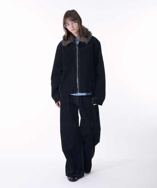 SELLE GLANT(セレグランテ)の「2WAY DOUBLE ZIP FLOCKING DENIM JACKET/2WAYダブルジップフロッキーデニムジャケット(デニムジャケット・メンズ・ブラック・SMALL/MEDIUM/LARGE)」の17枚目の写真