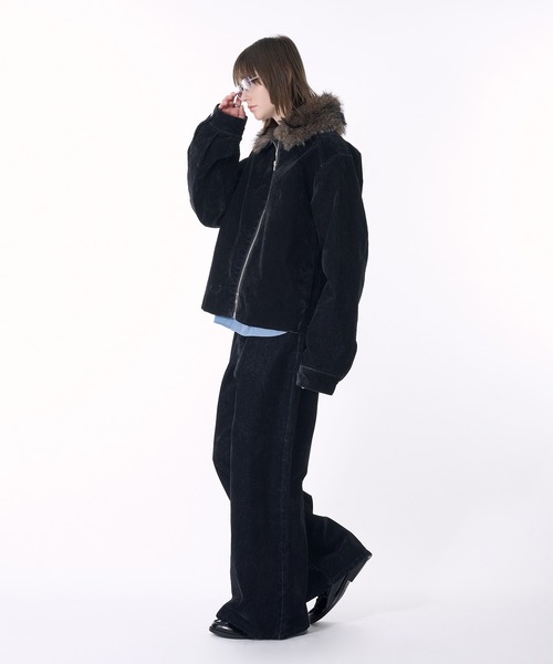 SELLE GLANT(セレグランテ)の「2WAY DOUBLE ZIP FLOCKING DENIM JACKET/2WAYダブルジップフロッキーデニムジャケット(デニムジャケット・メンズ・ブラック・SMALL/MEDIUM/LARGE)」の18枚目の写真