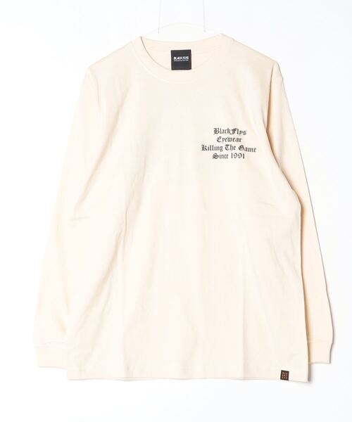 BLACK FLYS(ブラックフライズ)の「【BLACK FLYS】KILLING THE GAME OE L/S TEE(Tシャツ/カットソー・メンズ・ブラック/ナチュラル・MEDIUM/X-LARGE/LARGE)」の2枚目の写真