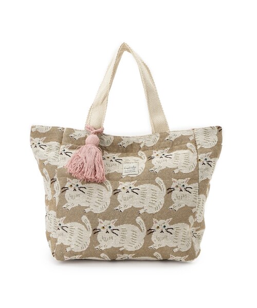 SHOO・LA・RUE(シューラルー)の「インド製ジャカードランチトートバッグ(トートバッグ・レディース・ベージュ系3/ライトグレー系3/グリーン系その他5/ブラック系3/ベージュ系その他6・00)」の4枚目の写真