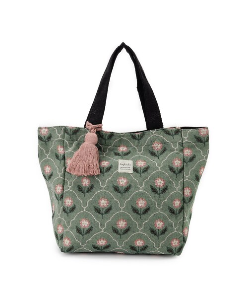 SHOO・LA・RUE(シューラルー)の「インド製ジャカードランチトートバッグ(トートバッグ・レディース・ベージュ系3/ライトグレー系3/グリーン系その他5/ブラック系3/ベージュ系その他6・00)」の5枚目の写真