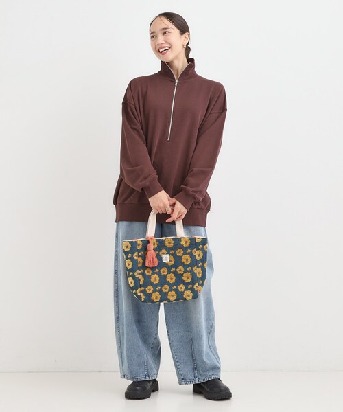 SHOO・LA・RUE(シューラルー)の「インド製ジャカードランチトートバッグ(トートバッグ・レディース・ベージュ系3/ライトグレー系3/グリーン系その他5/ブラック系3/ベージュ系その他6・00)」の8枚目の写真