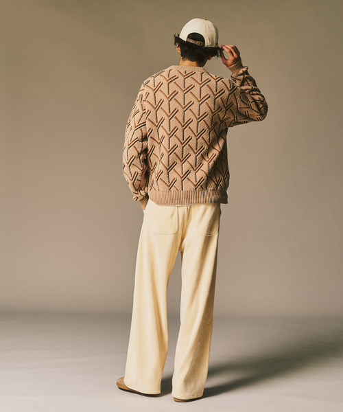 417 EDIFICE（フォーワンセブンエディフィス）の「ジオメ ジャガードニットクルー（ニット/セーター・メンズ・オレンジ/ベージュ/ブラック・MEDIUM/LARGE）」の12枚目の写真