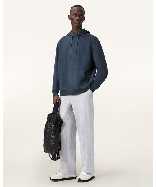 ALLSAINTS(オールセインツ)の「UNDERGROUND PULLOVER LOGO HOODIE | アンダーグラウンド プルオーバー ロゴ フーディー(パーカー・メンズ・ブルー系その他・XS/S/M/L/XL)」の2枚目の写真