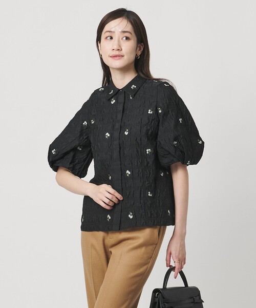 セール】スクエア フラワー ジャガード ブラウス（シャツ/ブラウス