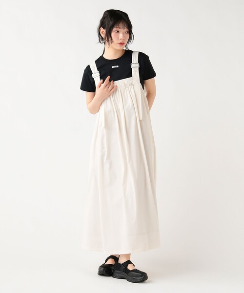 BEAMS HEART（ビームスハート）の「2WAY ギャザー ジャンパースカート（ワンピース・レディース・ホワイト系その他5/ベージュ/オリーブ/ブラック・FREE）」の7枚目の写真