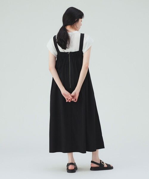 BEAMS HEART（ビームスハート）の「2WAY ギャザー ジャンパースカート（ワンピース・レディース・ホワイト系その他5/ベージュ/オリーブ/ブラック・FREE）」の9枚目の写真