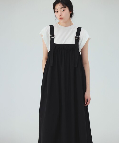 BEAMS HEART（ビームスハート）の「2WAY ギャザー ジャンパースカート（ワンピース・レディース・ホワイト系その他5/ベージュ/オリーブ/ブラック・FREE）」の10枚目の写真