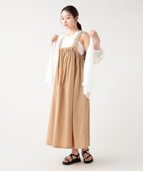 BEAMS HEART（ビームスハート）の「2WAY ギャザー ジャンパースカート（ワンピース・レディース・ホワイト系その他5/ベージュ/オリーブ/ブラック・FREE）」の17枚目の写真