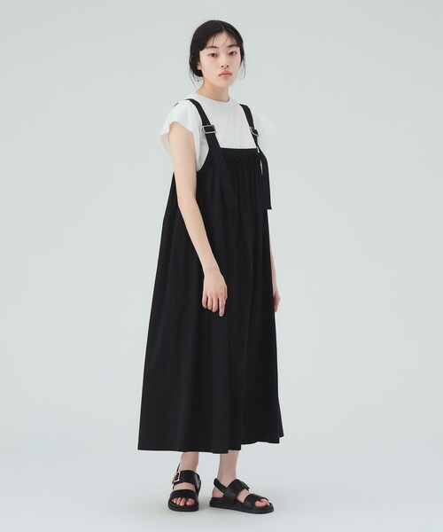 BEAMS HEART（ビームスハート）の「2WAY ギャザー ジャンパースカート（ワンピース・レディース・ホワイト系その他5/ベージュ/オリーブ/ブラック・FREE）」の5枚目の写真