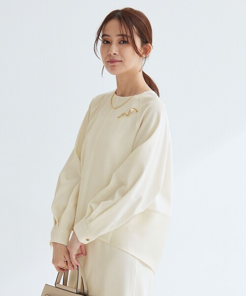 green label relaxing（グリーンレーベルリラクシング）の「［size SHORTあり］fleurie(フルリー) フォルム プルオーバー ブラウス（シャツ/ブラウス・レディース・オフホワイト/ライム/ネイビー/ブラック・FREE/SHORT）」の11枚目の写真