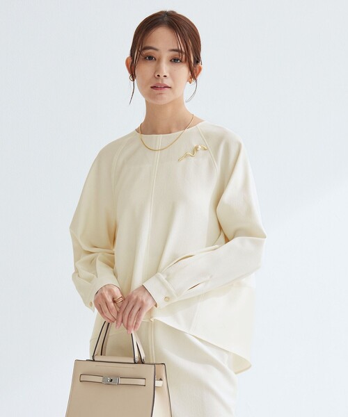 green label relaxing（グリーンレーベルリラクシング）の「［size SHORTあり］fleurie(フルリー) フォルム プルオーバー ブラウス（シャツ/ブラウス・レディース・オフホワイト/ライム/ネイビー/ブラック・FREE/SHORT）」の12枚目の写真