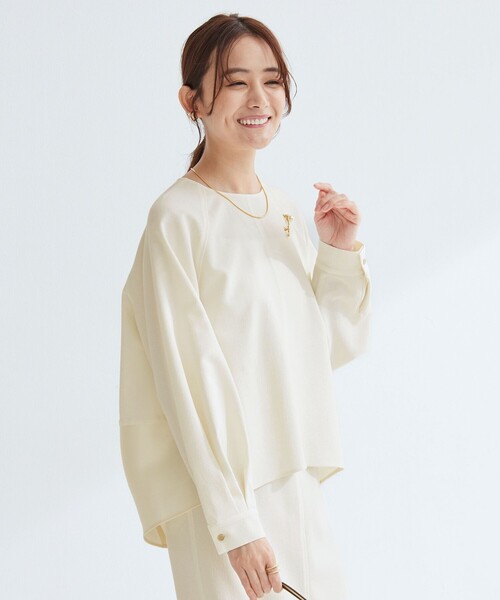 green label relaxing（グリーンレーベルリラクシング）の「［size SHORTあり］fleurie(フルリー) フォルム プルオーバー ブラウス（シャツ/ブラウス・レディース・オフホワイト/ライム/ネイビー/ブラック・FREE/SHORT）」の14枚目の写真