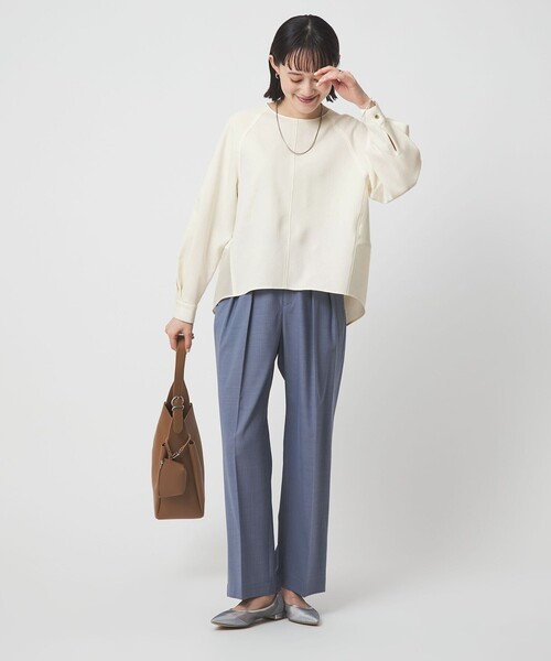 green label relaxing（グリーンレーベルリラクシング）の「［size SHORTあり］fleurie(フルリー) フォルム プルオーバー ブラウス（シャツ/ブラウス・レディース・オフホワイト/ライム/ネイビー/ブラック・FREE/SHORT）」の21枚目の写真