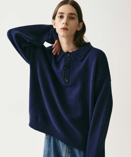 AVANDRESS(アバンドレス )の「Kamen Collar Knit KHAKI(ニット/セーター・メンズ・カーキ・SMALL/MEDIUM)」の6枚目の写真