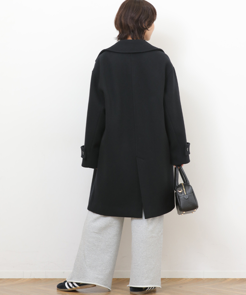 セール】《追加》ピュアラムロングコクーンコート（ピーコート