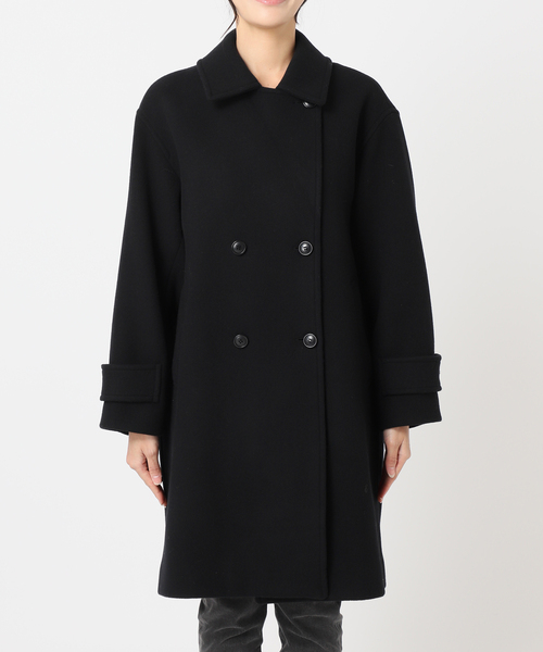 セール】《追加》ピュアラムロングコクーンコート（ピーコート