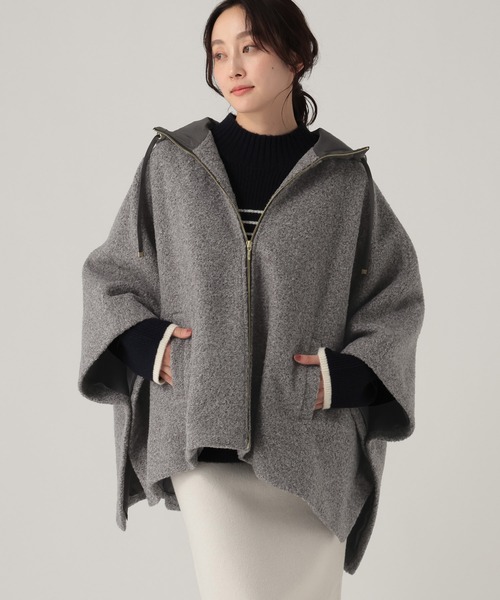 Elura（エルーラ）の「カーリーシャギーポンチョ/632315（ポンチョ・レディース・グレー/キャメル・FREE）」の2枚目の写真