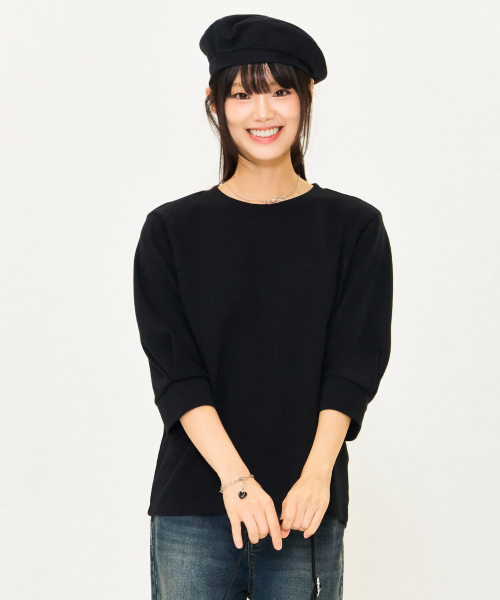 CHASECULT(チェイスカルト)の「レディースボリューム7部袖Tシャツ-ブラック(Tシャツ/カットソー・レディース・ブラック・90/85)」の3枚目の写真