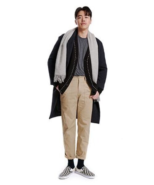 MUSINSA STANDARD(ムシンサスタンダード)の「カシミアブレンド特大シングルコート【チャコールグレー】(チェスターコート・メンズ・その他・28.5cm/27cm/27.5cm/28cm)」の9枚目の写真