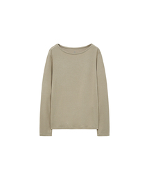 SITP5226 ソフトボートネックコアTシャツ_ライトベージュ