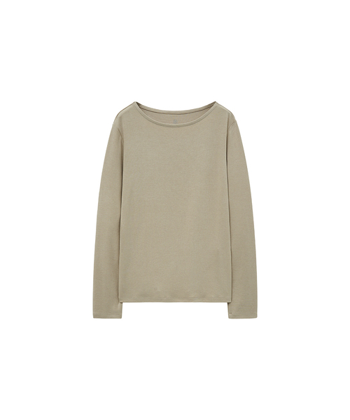 SIYAZU(シヤジュ)の「SITP5226 ソフトボートネックコアTシャツ_ライトベージュ(Tシャツ/カットソー・レディース・オートミール・ONE)」の1枚目の写真