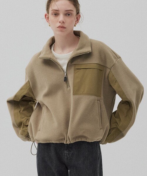 PUBLIC TOKYO(パブリックトウキョウ)の「コンビハーフジッププルオーバー(パーカー・レディース・カーキ/ネイビー・FREE)」の3枚目の写真