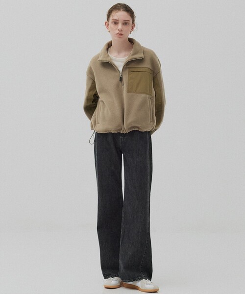 PUBLIC TOKYO(パブリックトウキョウ)の「コンビハーフジッププルオーバー(パーカー・レディース・カーキ/ネイビー・FREE)」の4枚目の写真