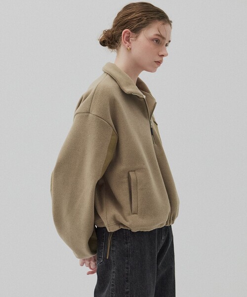 PUBLIC TOKYO(パブリックトウキョウ)の「コンビハーフジッププルオーバー(パーカー・レディース・カーキ/ネイビー・FREE)」の7枚目の写真