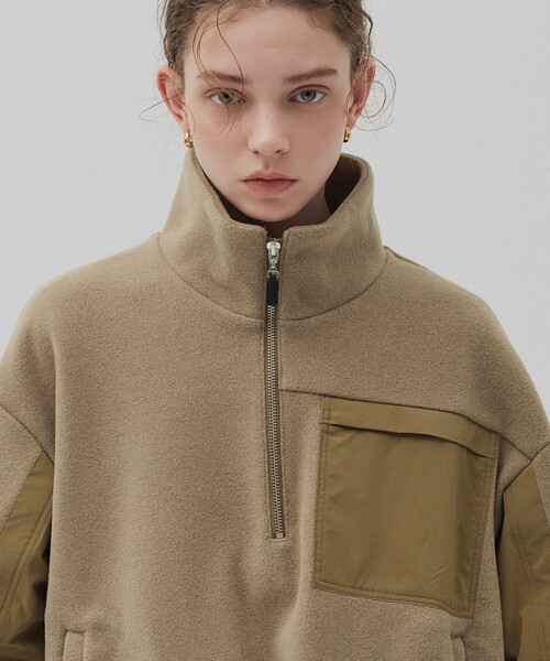 PUBLIC TOKYO(パブリックトウキョウ)の「コンビハーフジッププルオーバー(パーカー・レディース・カーキ/ネイビー・FREE)」の8枚目の写真