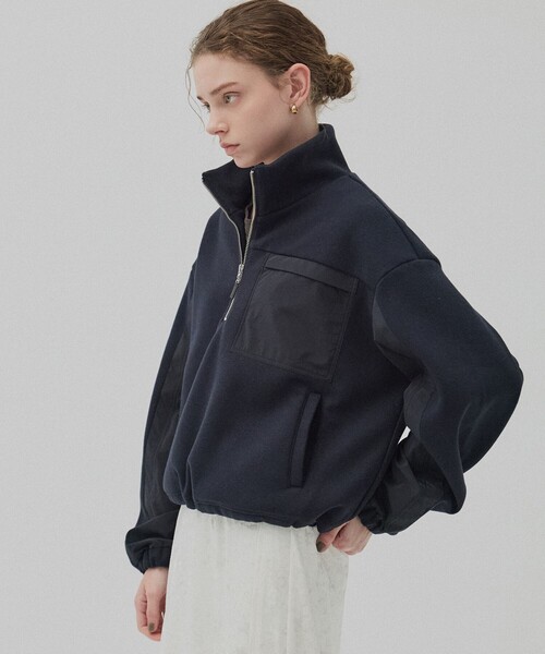 PUBLIC TOKYO(パブリックトウキョウ)の「コンビハーフジッププルオーバー(パーカー・レディース・カーキ/ネイビー・FREE)」の2枚目の写真