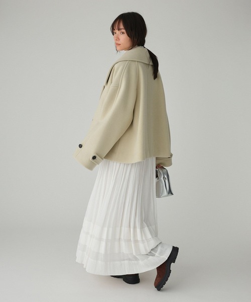 BABYLONE(バビロン)の「モッサショートコート(ピーコート・レディース・ネイビー/サックスブルー/クリーム・フリー)」の12枚目の写真