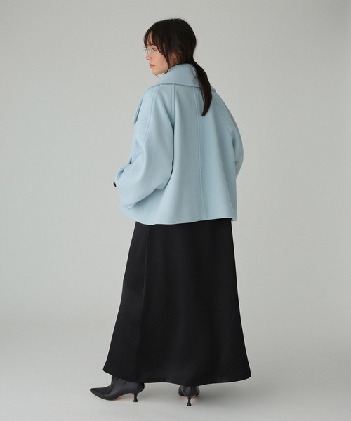 BABYLONE(バビロン)の「モッサショートコート(ピーコート・レディース・ネイビー/サックスブルー/クリーム・フリー)」の19枚目の写真