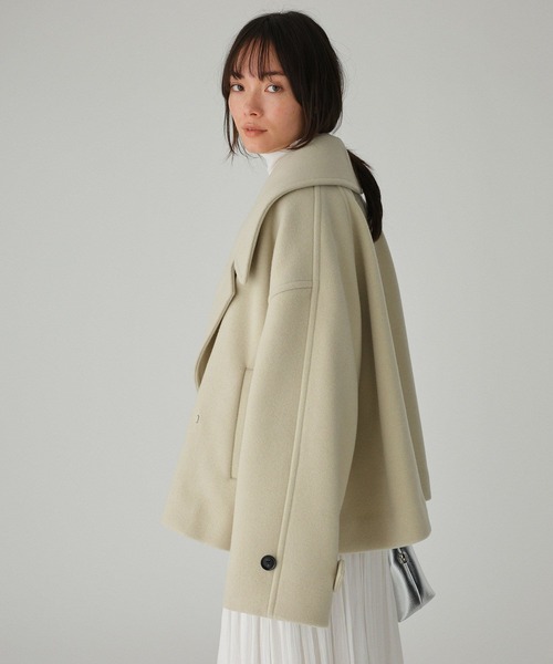 BABYLONE(バビロン)の「モッサショートコート(ピーコート・レディース・ネイビー/サックスブルー/クリーム・フリー)」の9枚目の写真