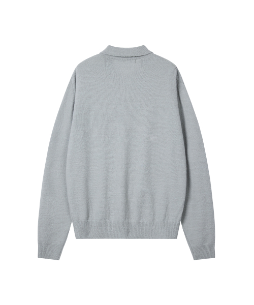 Rest&Recreation（レストアンドレクリエーション）の「WOOL POLO KNIT TOP - LIGHT GREY（ニット/セーター・メンズ・その他・X-LARGE/LARGE）」の2枚目の写真