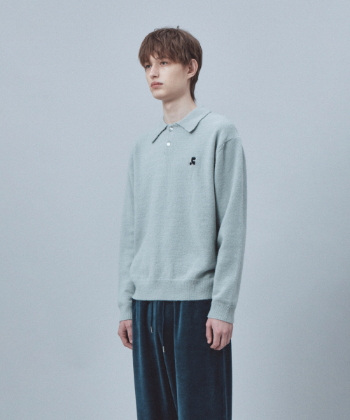 Rest&Recreation（レストアンドレクリエーション）の「WOOL POLO KNIT TOP - LIGHT GREY（ニット/セーター・メンズ・その他・X-LARGE/LARGE）」の5枚目の写真