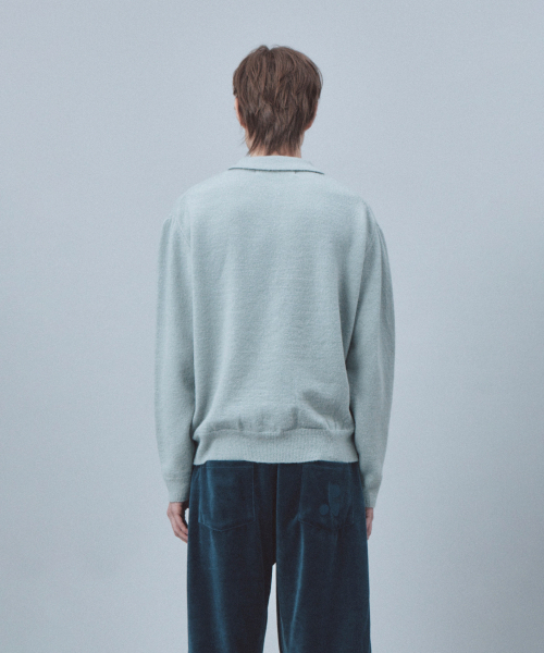 Rest&Recreation（レストアンドレクリエーション）の「WOOL POLO KNIT TOP - LIGHT GREY（ニット/セーター・メンズ・その他・X-LARGE/LARGE）」の4枚目の写真