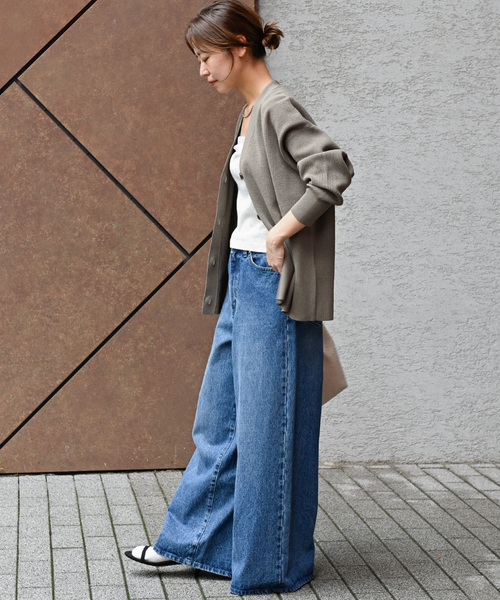 JOURNAL STANDARD relume(ジャーナルスタンダード レリューム)の「《WEB限定追加2》ウォッシャブルストレッチニットVネックカーディガン(カーディガン/ボレロ・レディース・ライトグレー/ブラウン・FREE)」の5枚目の写真