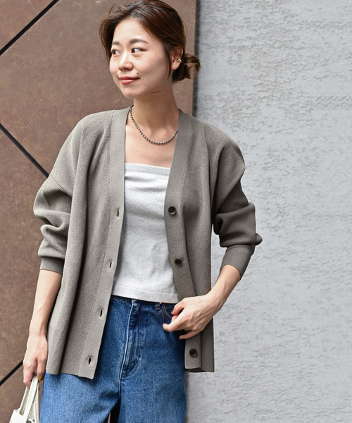 JOURNAL STANDARD relume(ジャーナルスタンダード レリューム)の「《WEB限定追加2》ウォッシャブルストレッチニットVネックカーディガン(カーディガン/ボレロ・レディース・ライトグレー/ブラウン・FREE)」の7枚目の写真