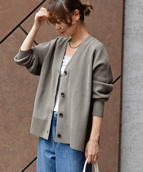 JOURNAL STANDARD relume(ジャーナルスタンダード レリューム)の「《WEB限定追加2》ウォッシャブルストレッチニットVネックカーディガン(カーディガン/ボレロ・レディース・ライトグレー/ブラウン・FREE)」の9枚目の写真