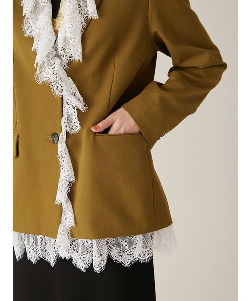 LILY BROWN(リリーブラウン)の「2wayヴィンテージライクレースジャケット(その他アウター・レディース・チェック/ネイビー/オリーブ・F)」の12枚目の写真