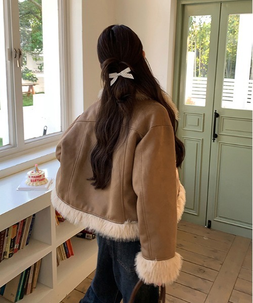 美品　TETE HOMME　ムートン　ファー　毛皮　アーカイブ　y2k セール】Y2K ファー フェイクムートン ジャケット（ムートンコート