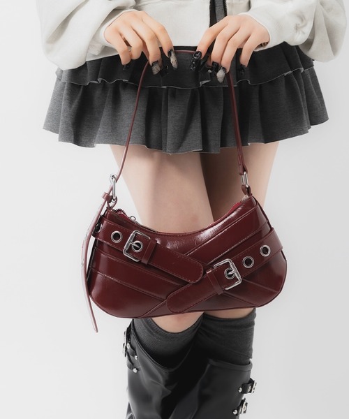 17HR（セブンティーンアワーズ）の「ダブルベルトハンドバッグ（ハンドバッグ・レディース・レッド/ブラウン/ブラック・FREE）」の17枚目の写真