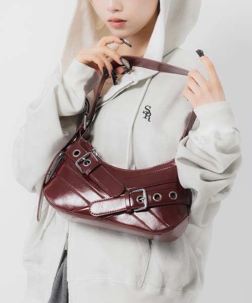 17HR（セブンティーンアワーズ）の「ダブルベルトハンドバッグ（ハンドバッグ・レディース・レッド/ブラウン/ブラック・FREE）」の19枚目の写真